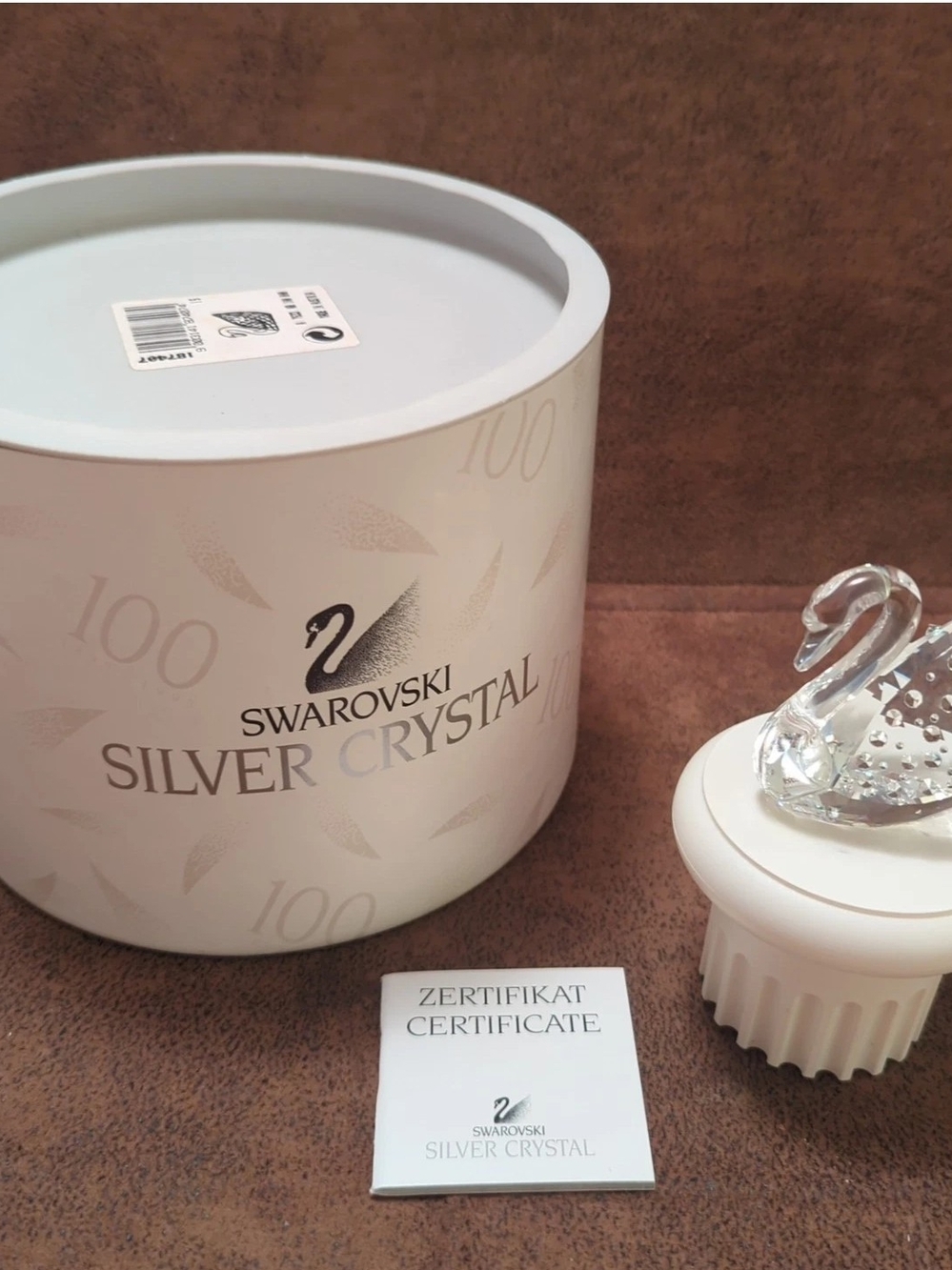 Swarovski Centenary Swan Crystal Figurine 1995 100th Anniversary in Box COA Base